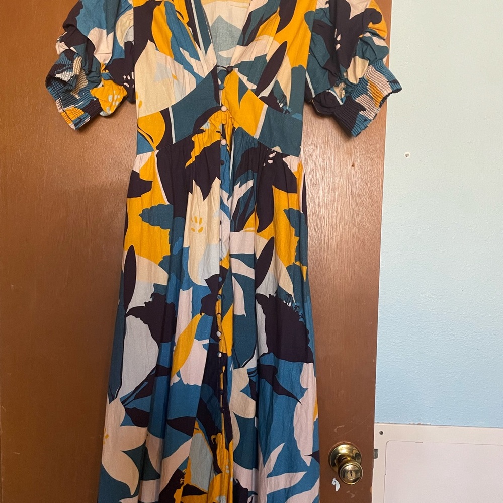 Vibrant Long Sleeve Floral Dress